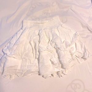 White ruffled skort